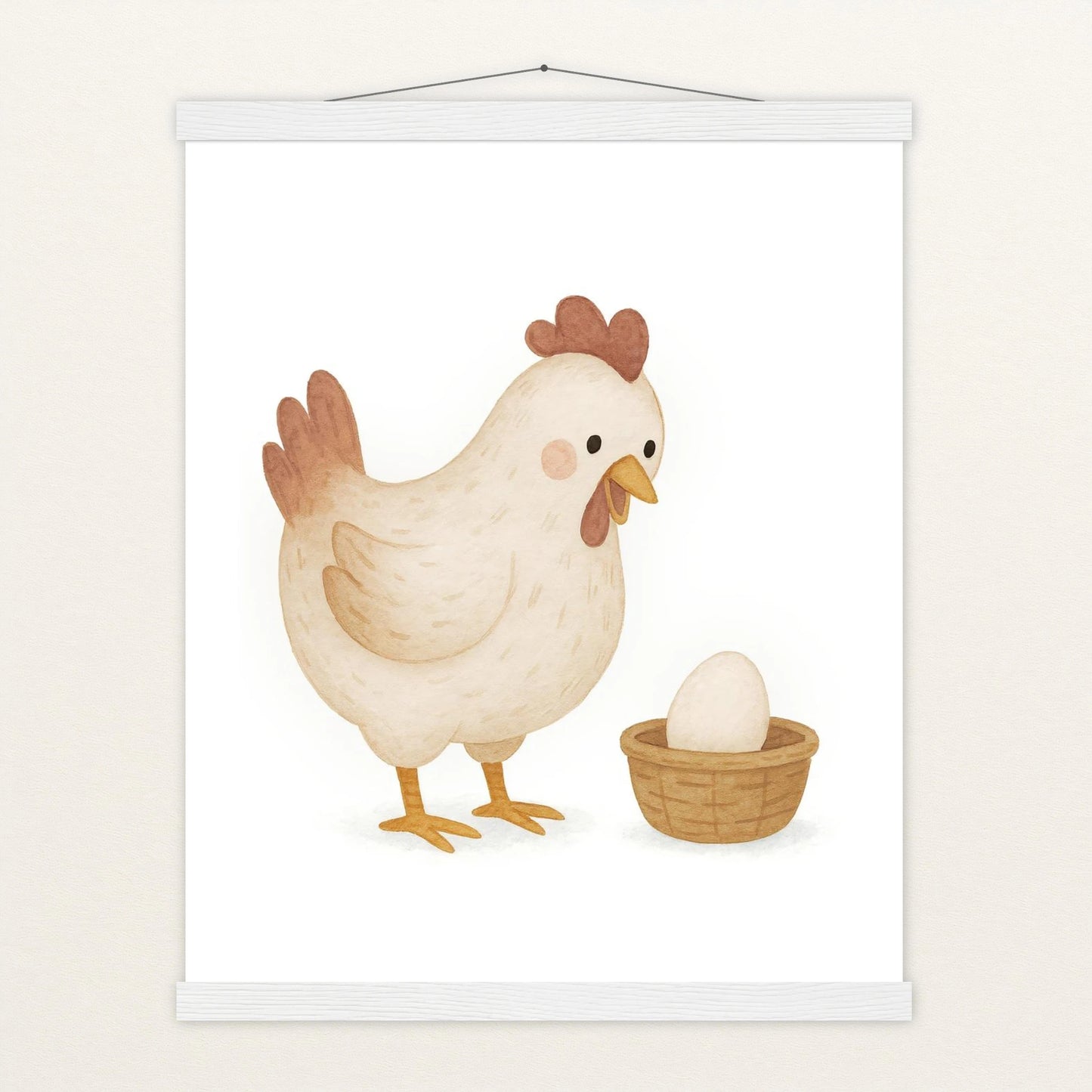 Hanni das Huhn - Motiv: "Ei" Poster mit Leisten von tinylearner