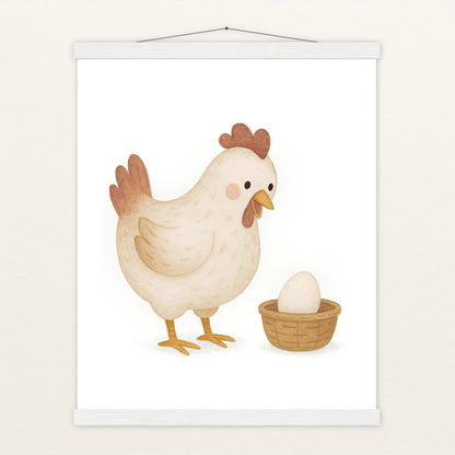 Hanni das Huhn - Motiv: "Ei" Poster mit Leisten von tinylearner