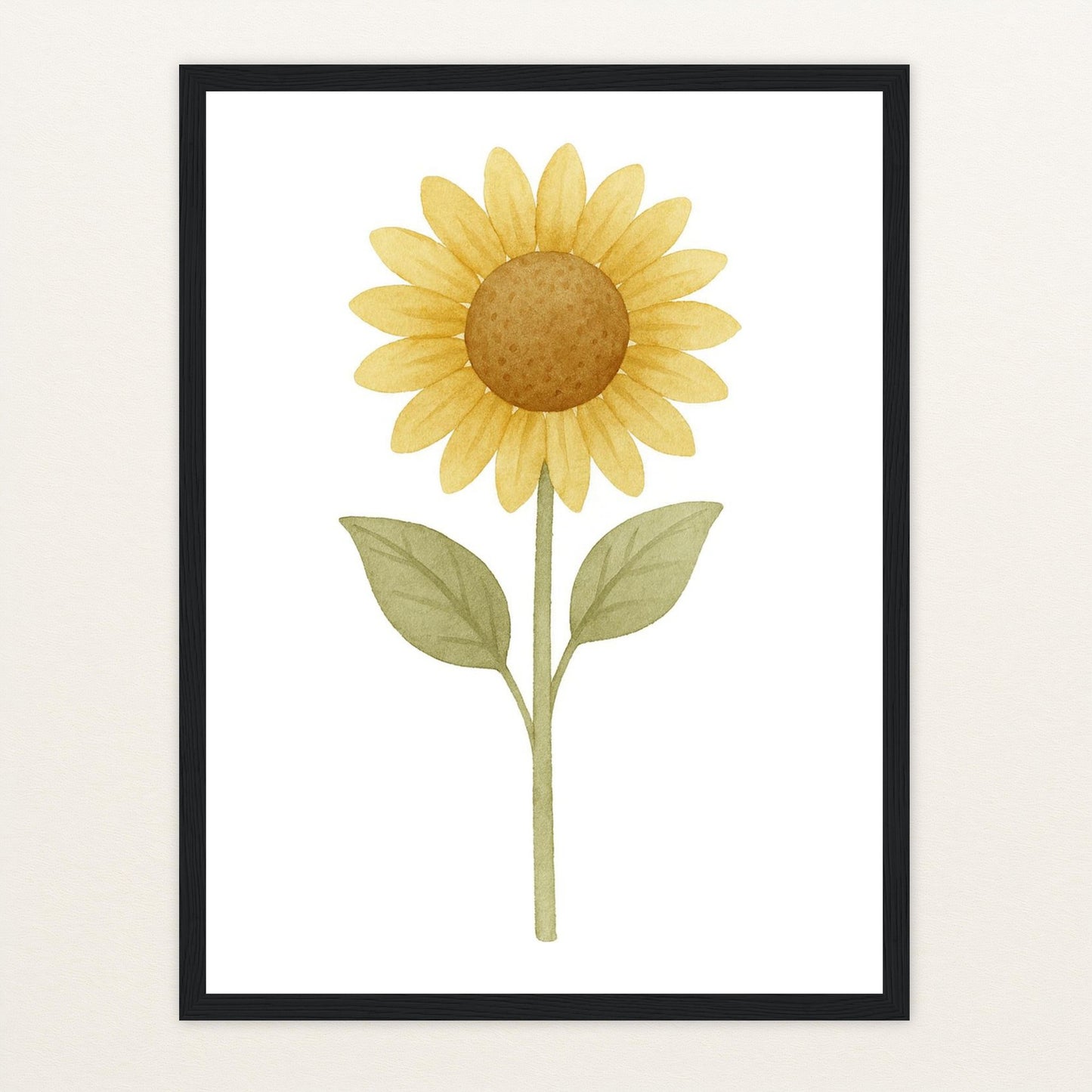 Sonnenblume Poster mit Holzrahmen von tinylearner
