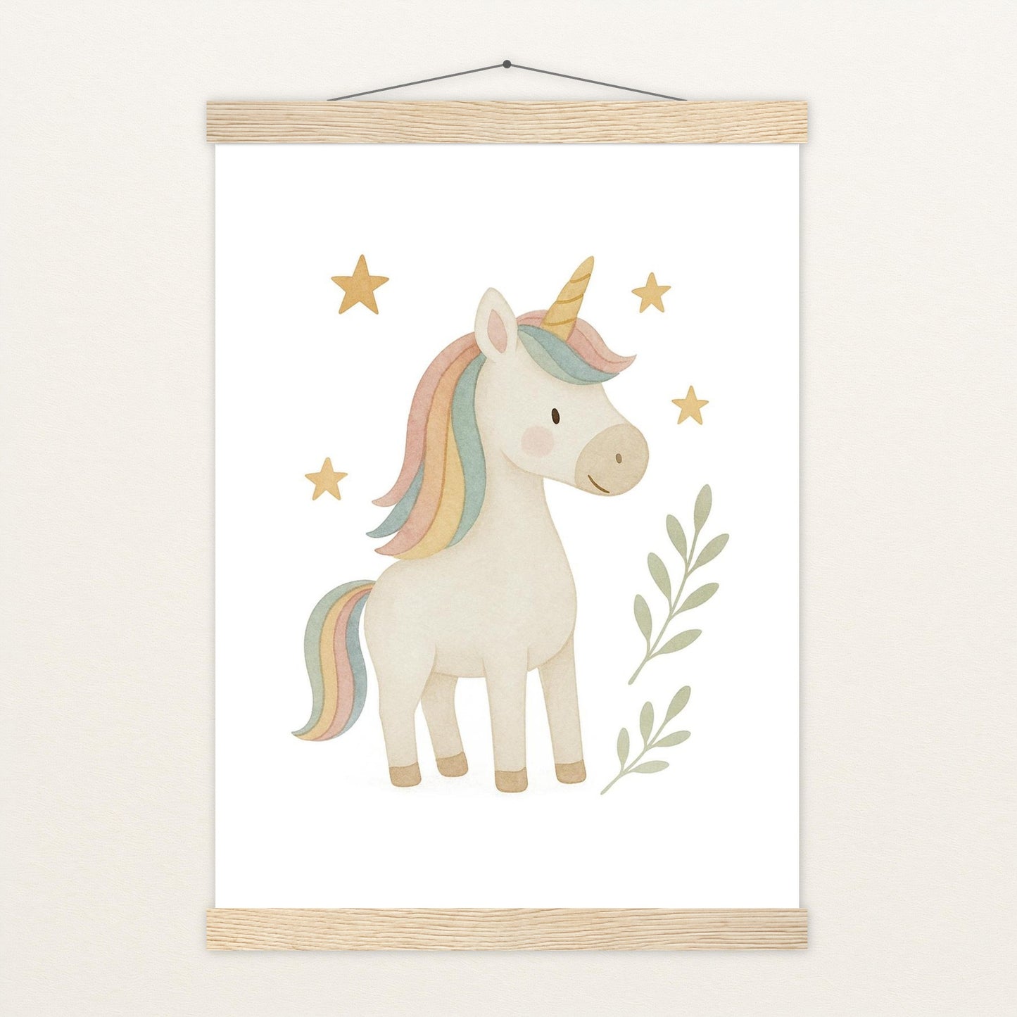 Luni das Einhorn Poster mit Leisten von tinylearner