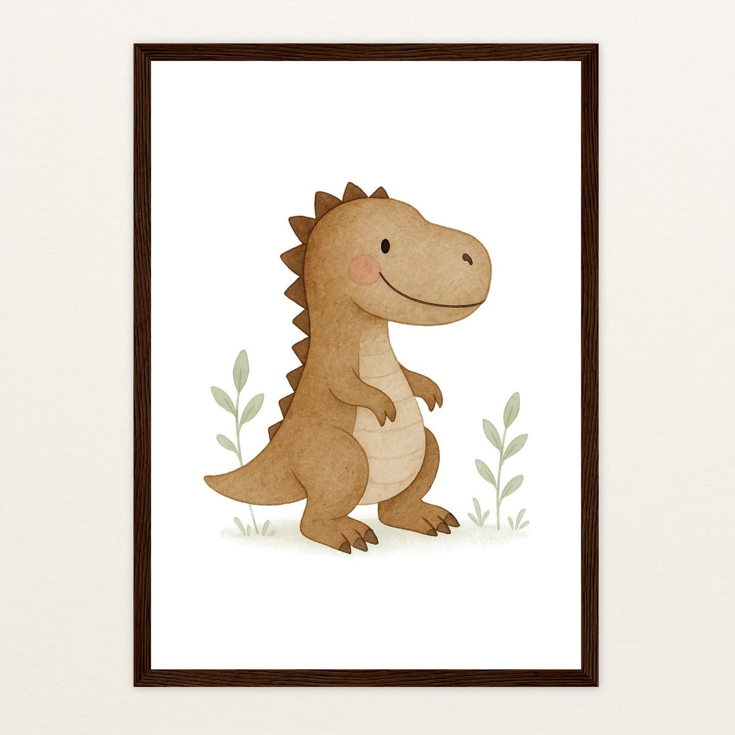Dinosaurier T-Rex Poster mit Holzrahmen von tinylearner