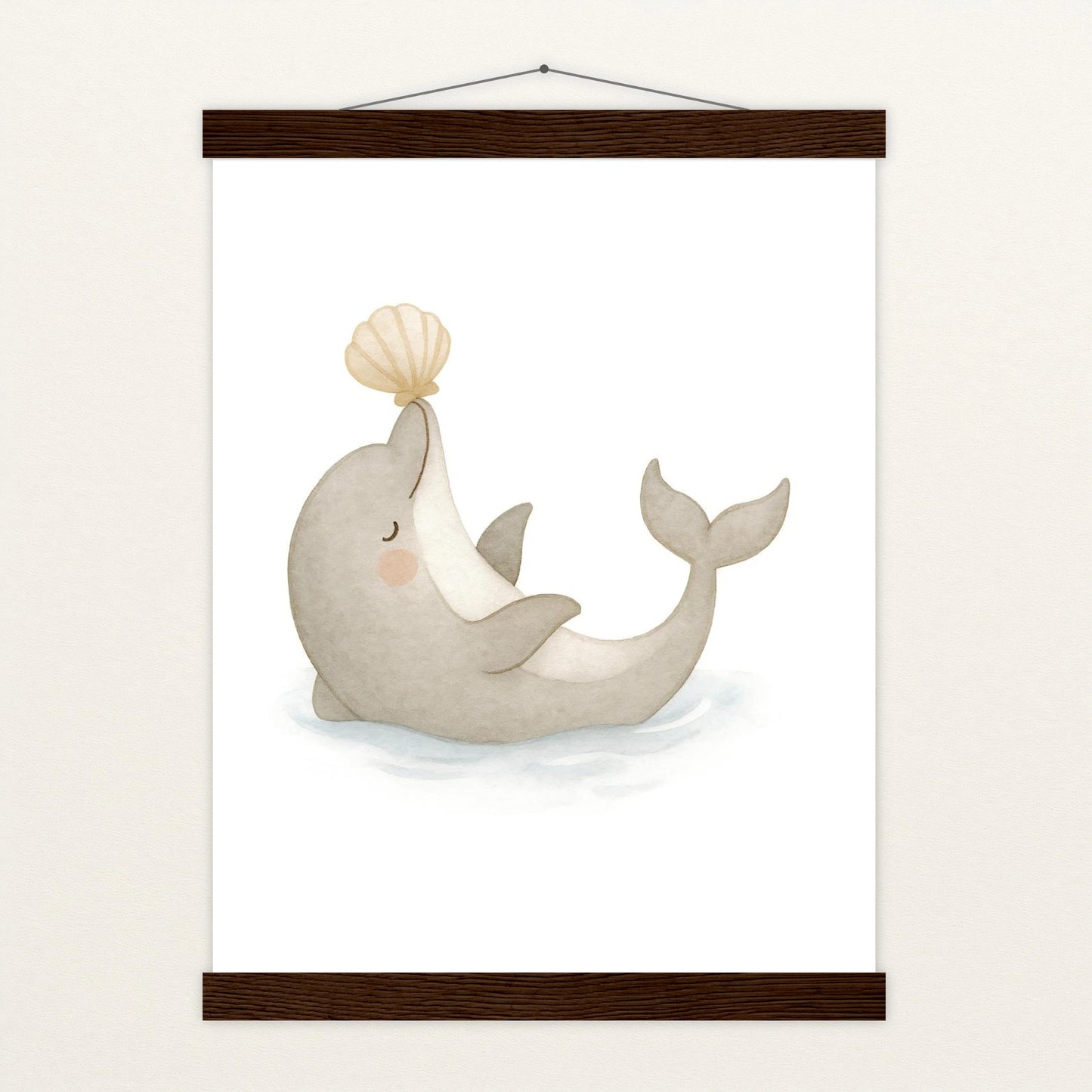 Dora der Delfin - Motiv: "Muschel" Poster mit Leisten von tinylearner