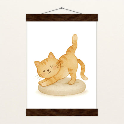 Kira die Katze - Motiv: "Yoga" Poster mit Leisten von tinylearner