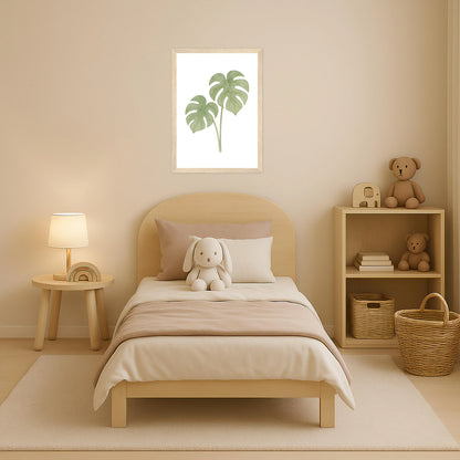 Monstera-Blätter Poster mit Holzrahmen von tinylearner