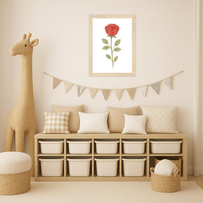 Rose Poster mit Holzrahmen von tinylearner