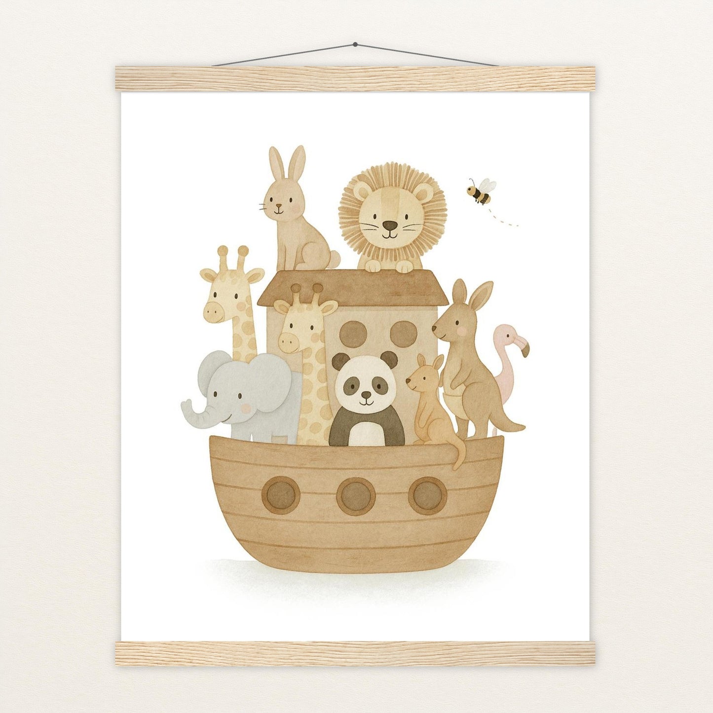 Tierfreunde - Motiv: "Arche Noah" Poster mit Leisten von tinylearner