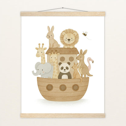 Tierfreunde - Motiv: "Arche Noah" Poster mit Leisten von tinylearner
