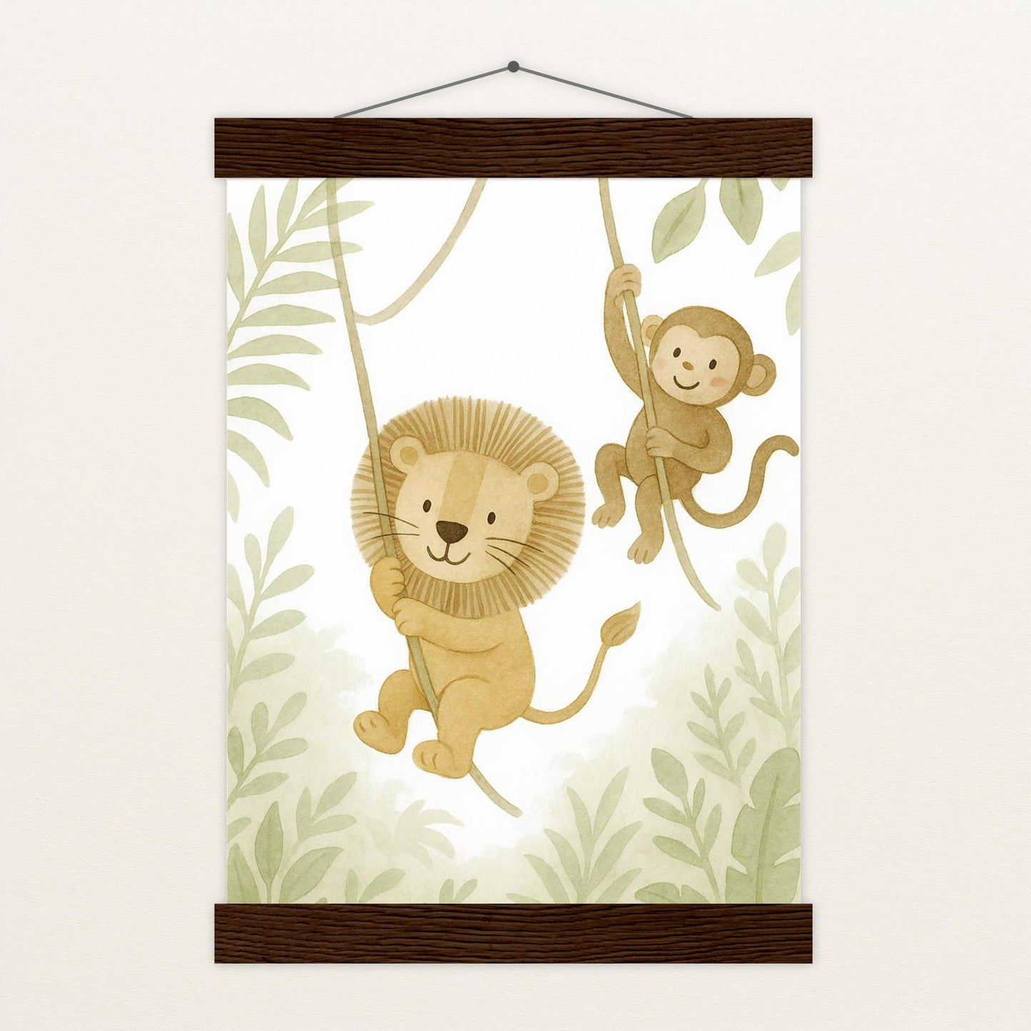 Tierfreunde - Motiv: "Lianen" Poster mit Leisten von tinylearner