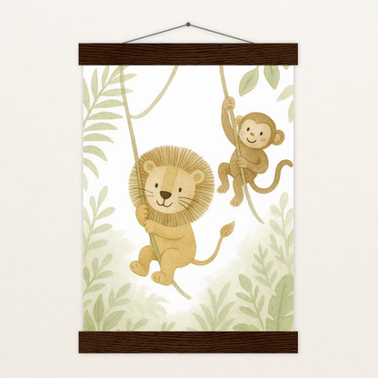 Tierfreunde - Motiv: "Lianen" Poster mit Leisten von tinylearner