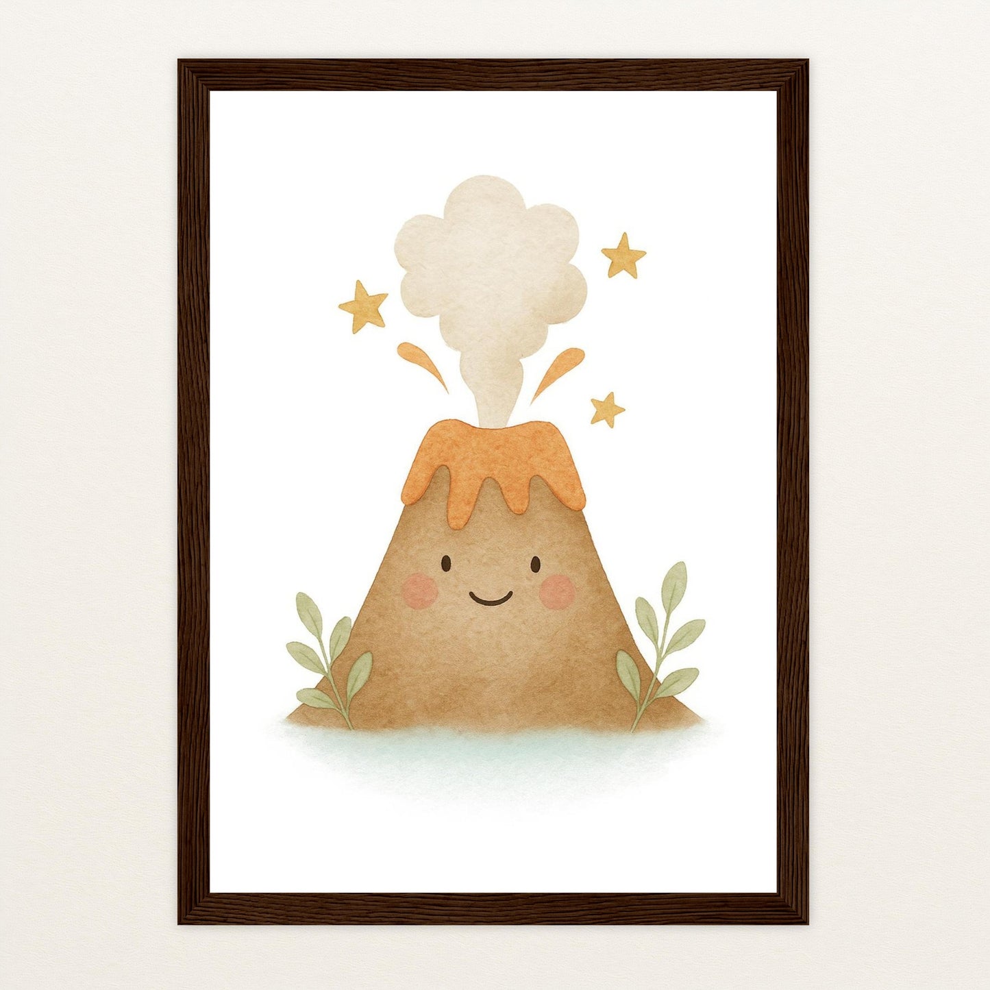 Vulkan Poster mit Holzrahmen von tinylearner