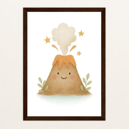 Vulkan Poster mit Holzrahmen von tinylearner
