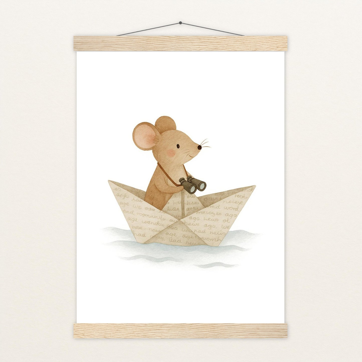 Mimi die Maus - Motiv: "Papierschiff" Poster mit Leisten von tinylearner