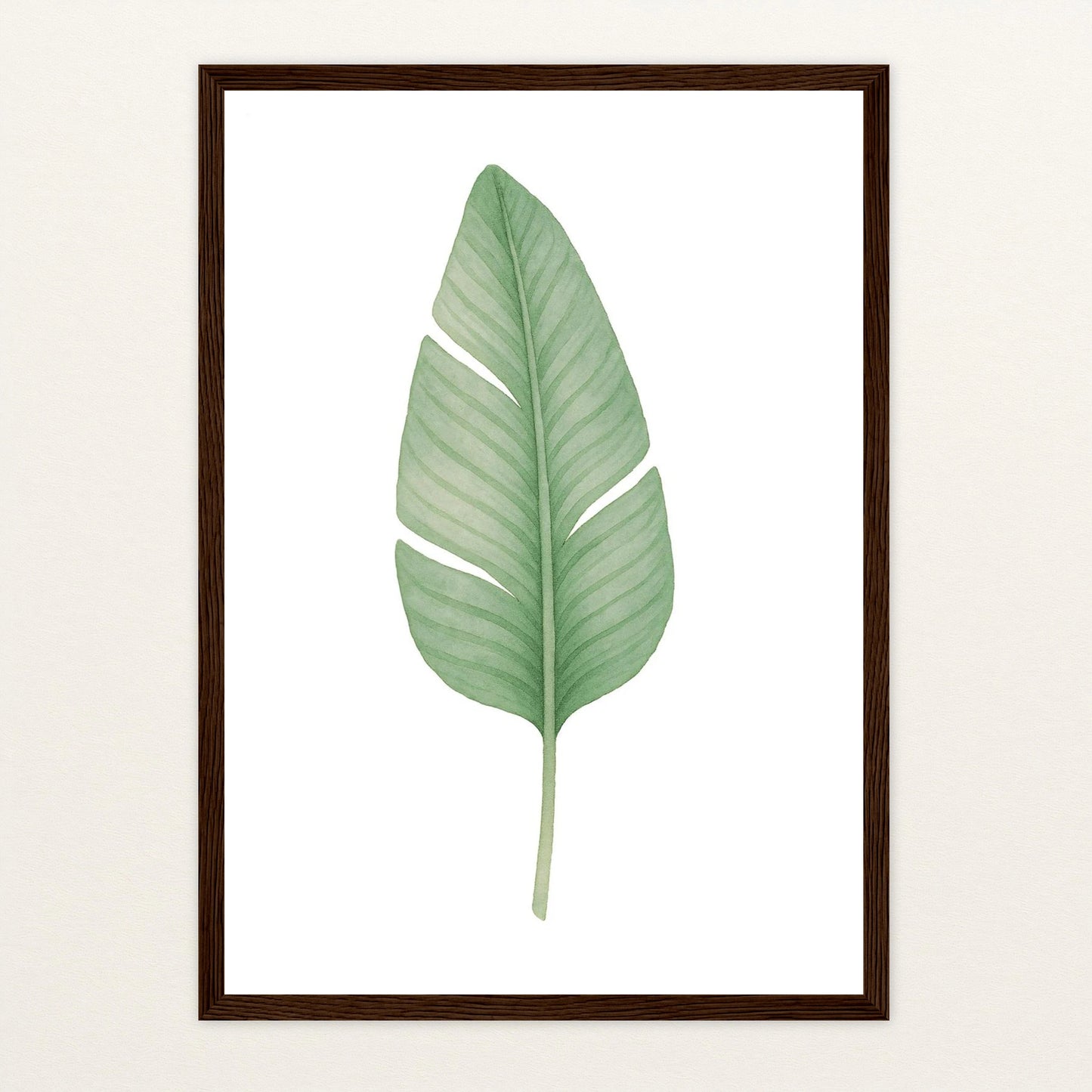 Strelitzien-Blatt Poster mit Holzrahmen von tinylearner