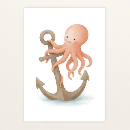 Tilli der Tintenfisch - Motiv: "Anker" Poster von tinylearner