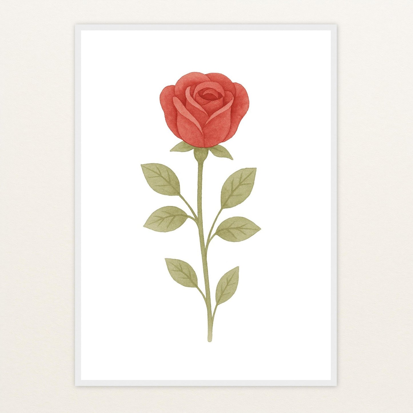 Rose Poster mit Holzrahmen von tinylearner