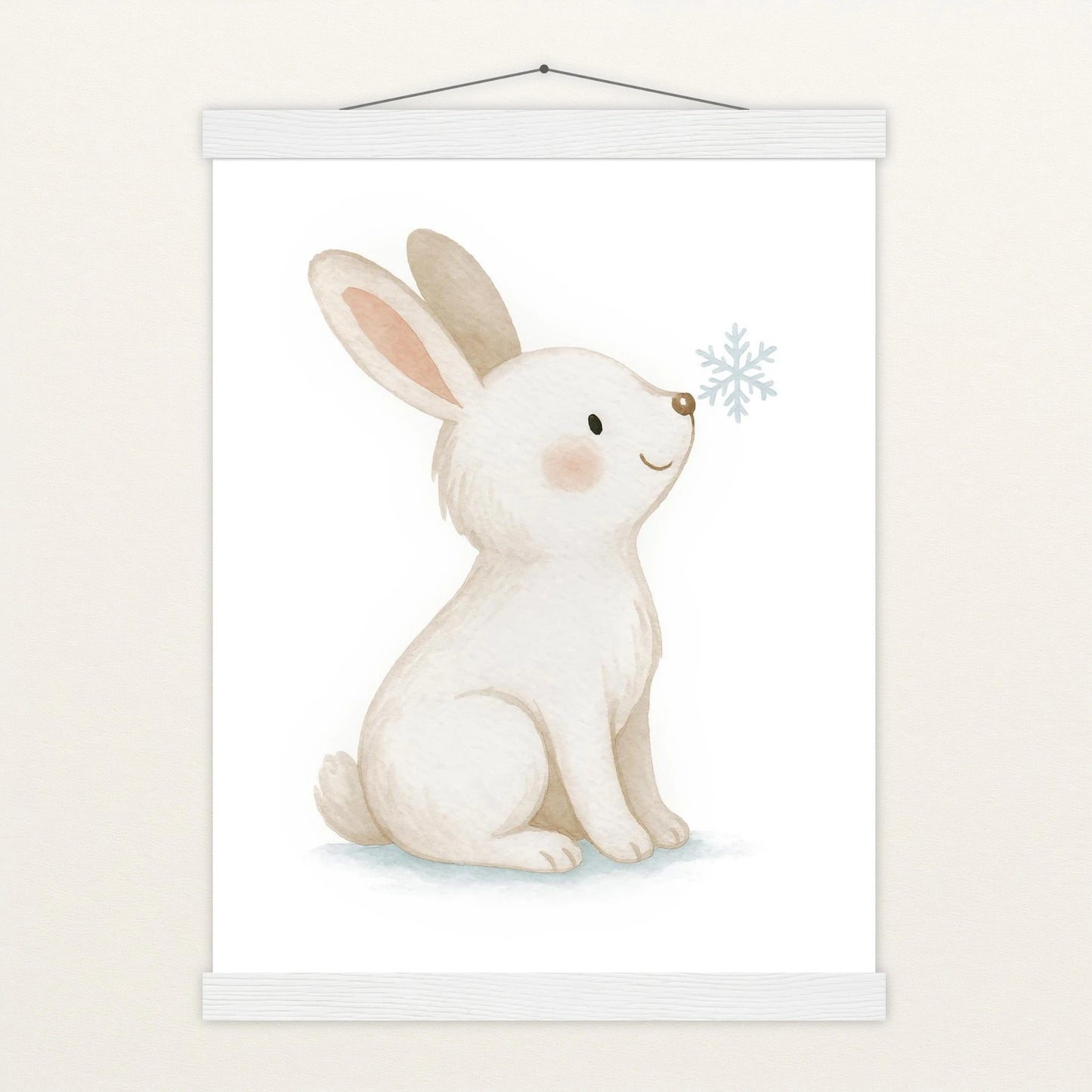 Sina der Schneehase Poster mit Leisten von tinylearner