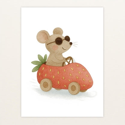 Mimi die Maus - Motiv: "Erdbeerwagen" Poster von tinylearner