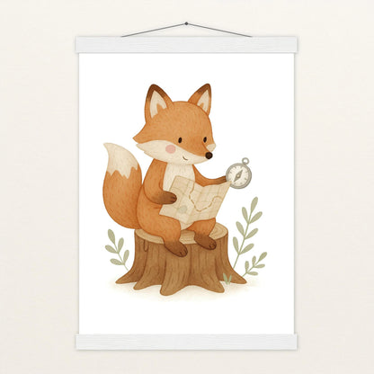 Finnegan der Fuchs - Motiv: "Abenteuerlust" Poster mit Leisten von tinylearner