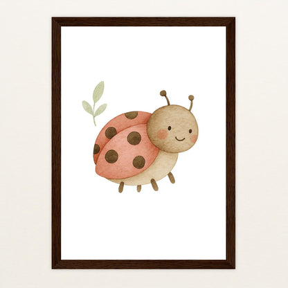 Marie der Marienenkäfer Poster mit Holzrahmen von tinylearner