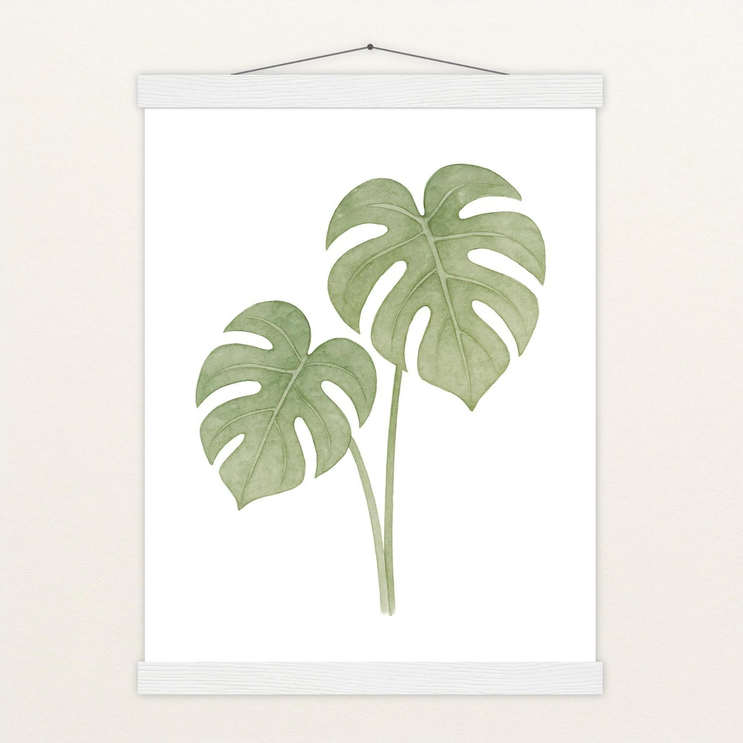 Monstera-Blätter Poster mit Leisten von tinylearner