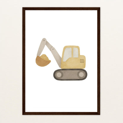Bagger Poster mit Holzrahmen von tinylearner