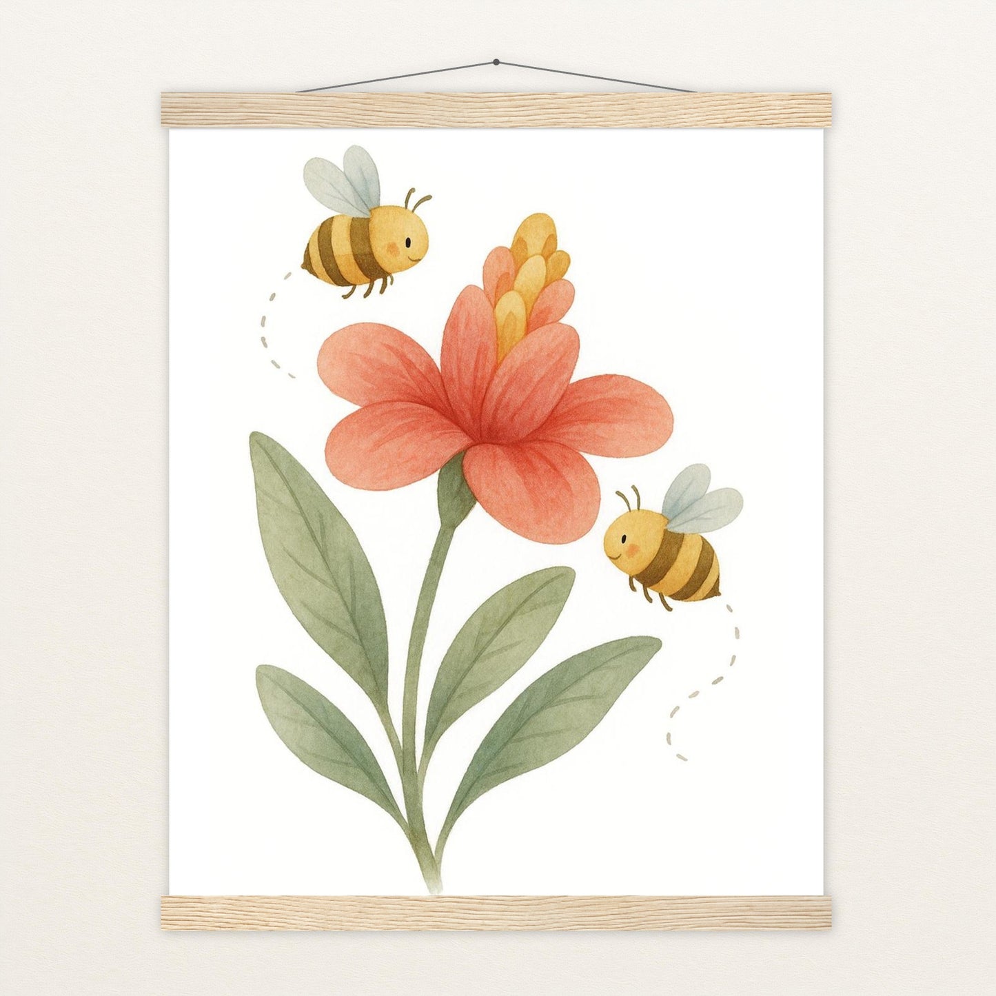 Bibi die Biene - Motiv: "Blume" Poster mit Leisten von tinylearner