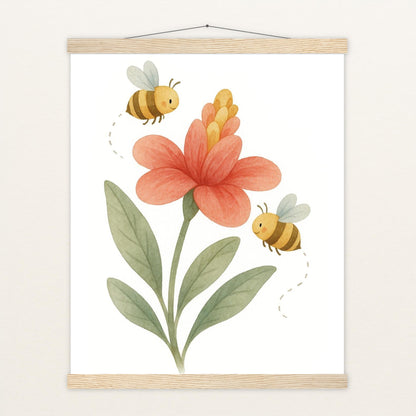 Bibi die Biene - Motiv: "Blume" Poster mit Leisten von tinylearner