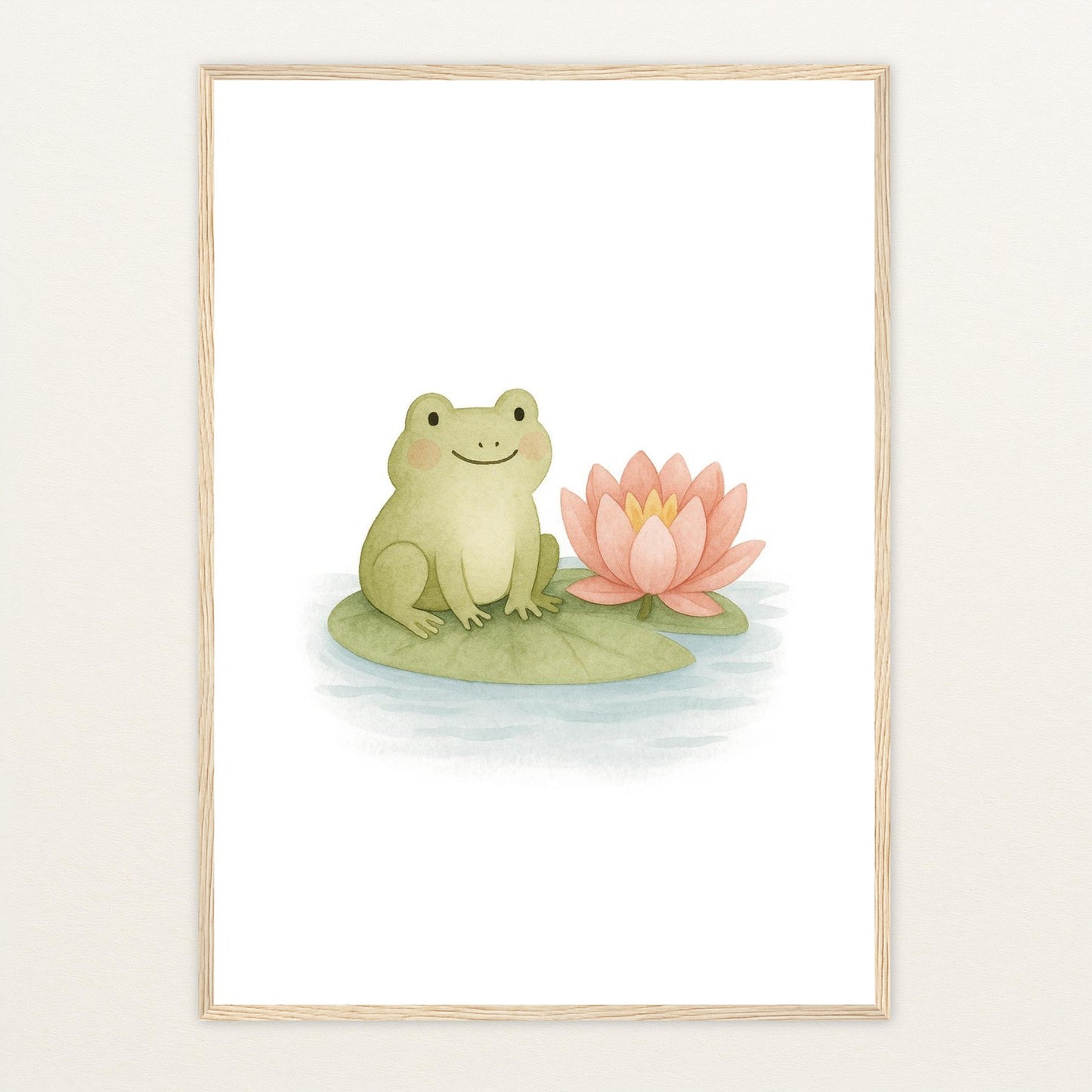 Flocke der Frosch Poster mit Holzrahmen von tinylearner