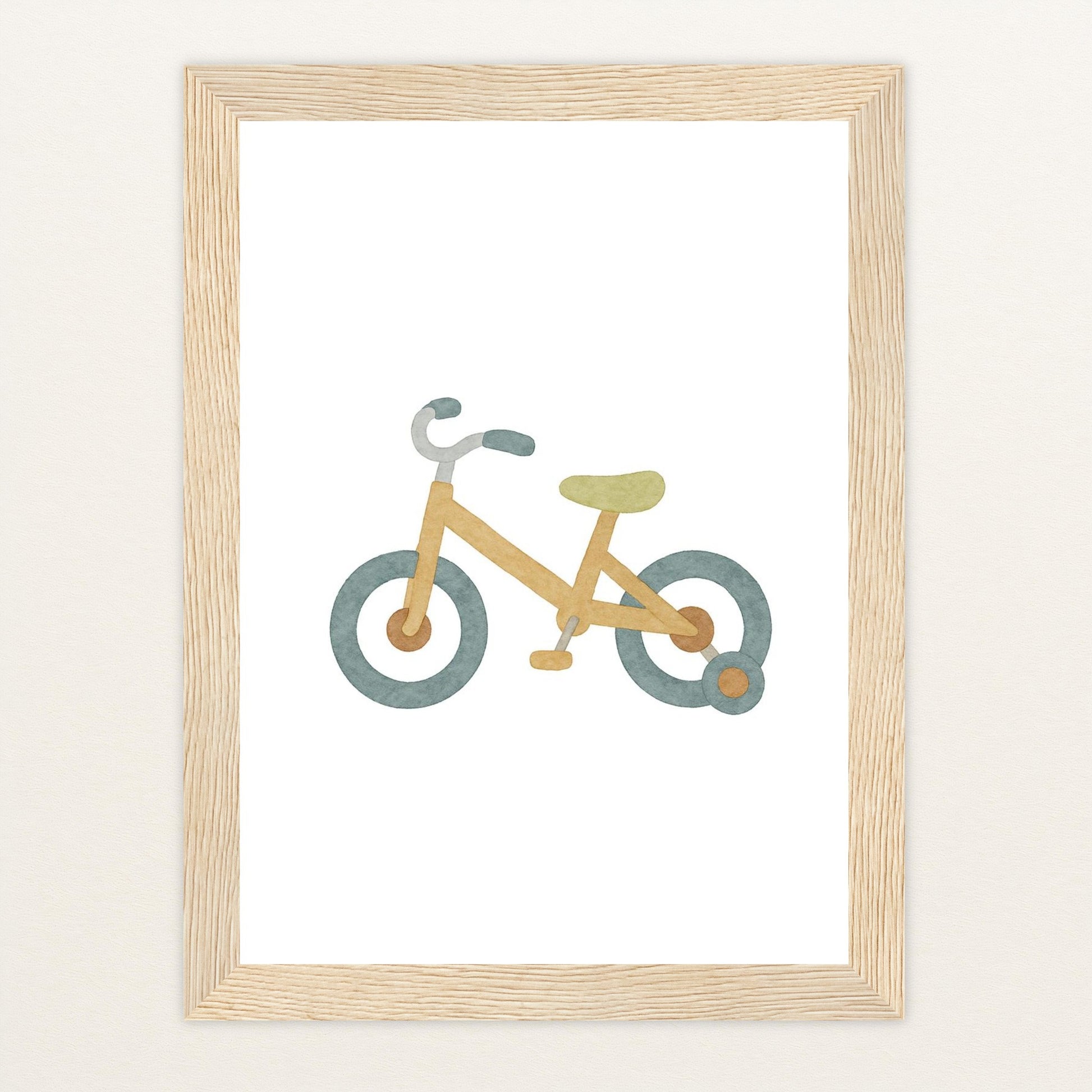 Fahrrad Poster mit Holzrahmen von tinylearner