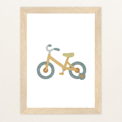 Fahrrad Poster mit Holzrahmen von tinylearner