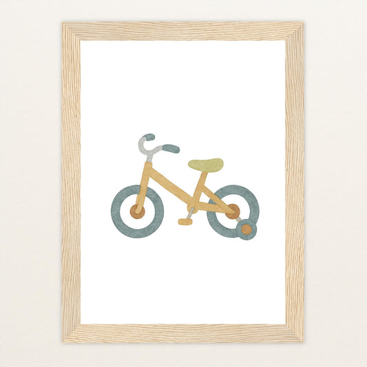 Fahrrad Poster mit Holzrahmen von tinylearner