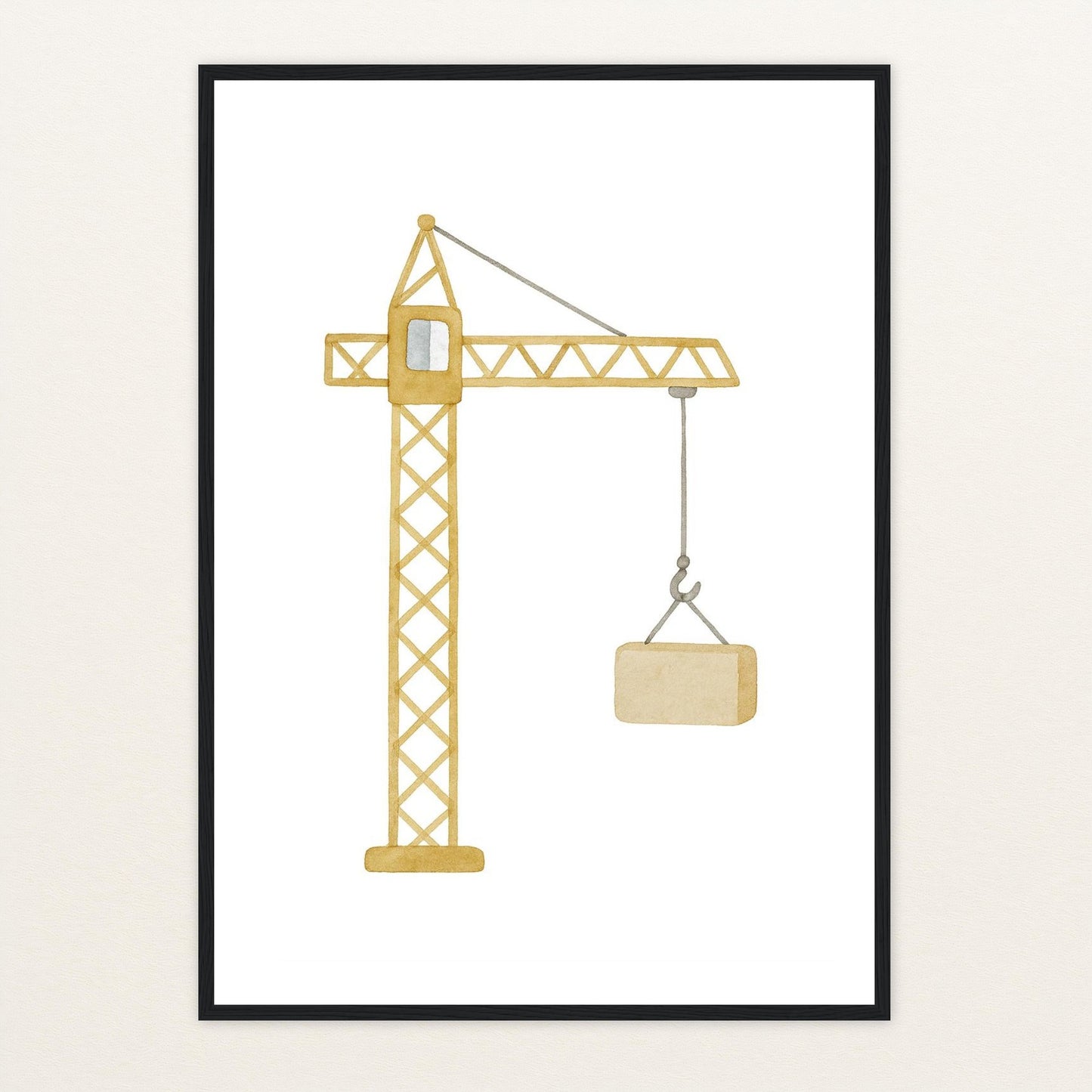 Kran Poster mit Holzrahmen von tinylearner