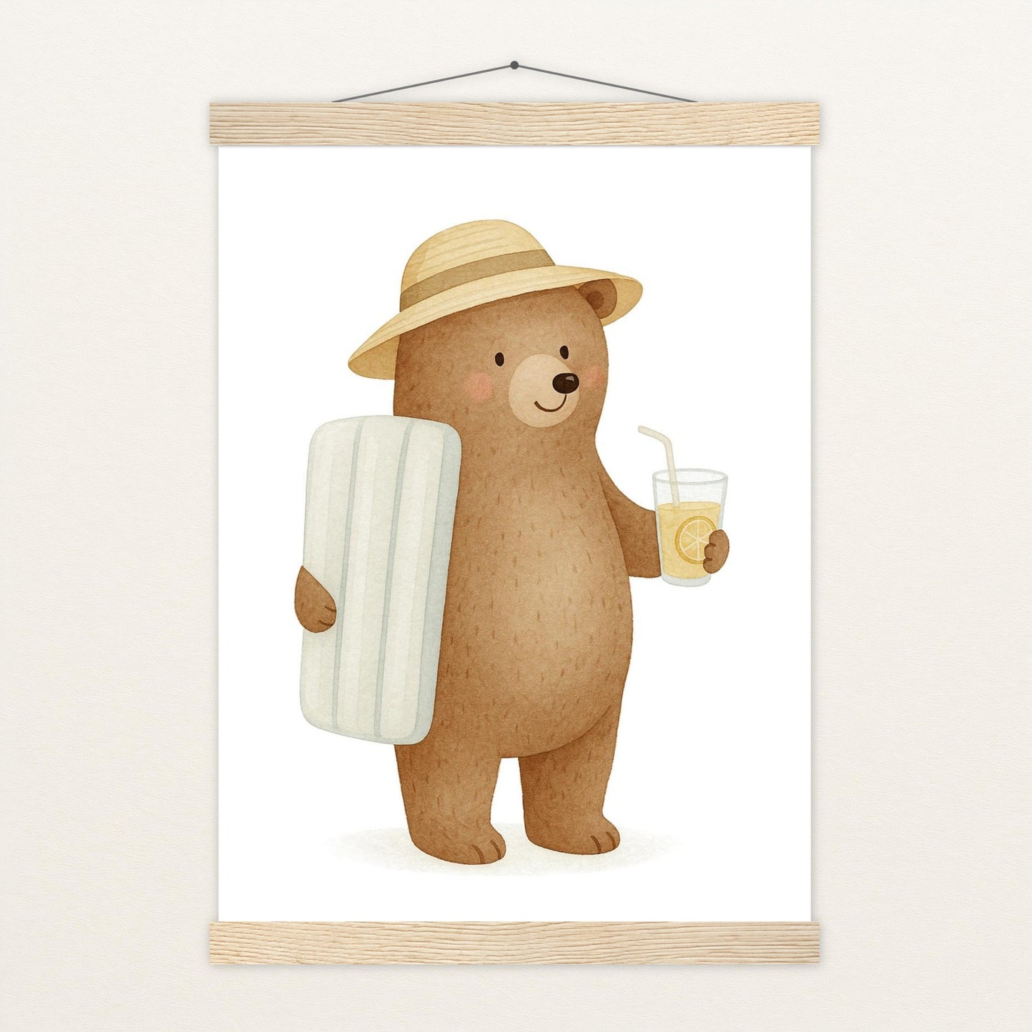 Balu der Bär - Motiv: "Strandtag" Poster mit Leisten von tinylearner