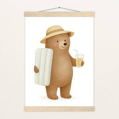 Balu der Bär - Motiv: "Strandtag" Poster mit Leisten von tinylearner