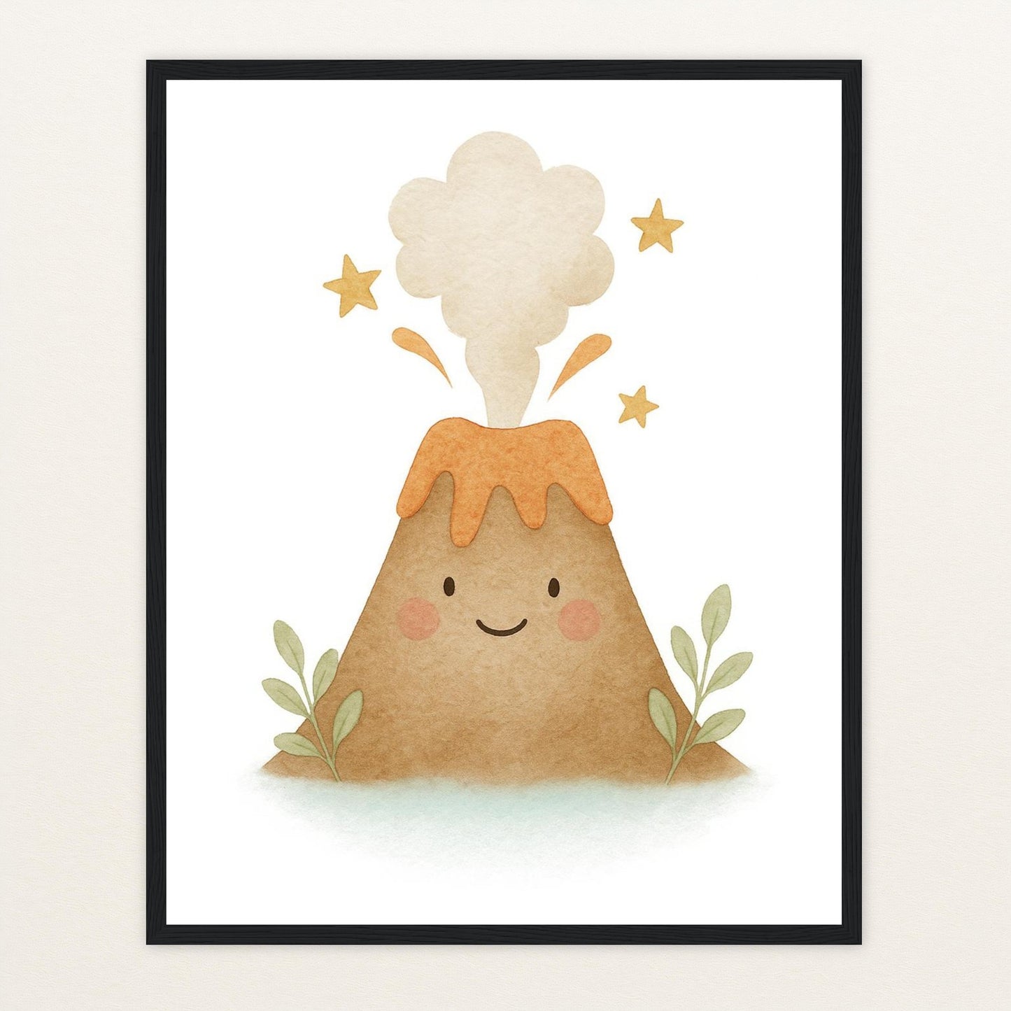 Vulkan Poster mit Holzrahmen von tinylearner