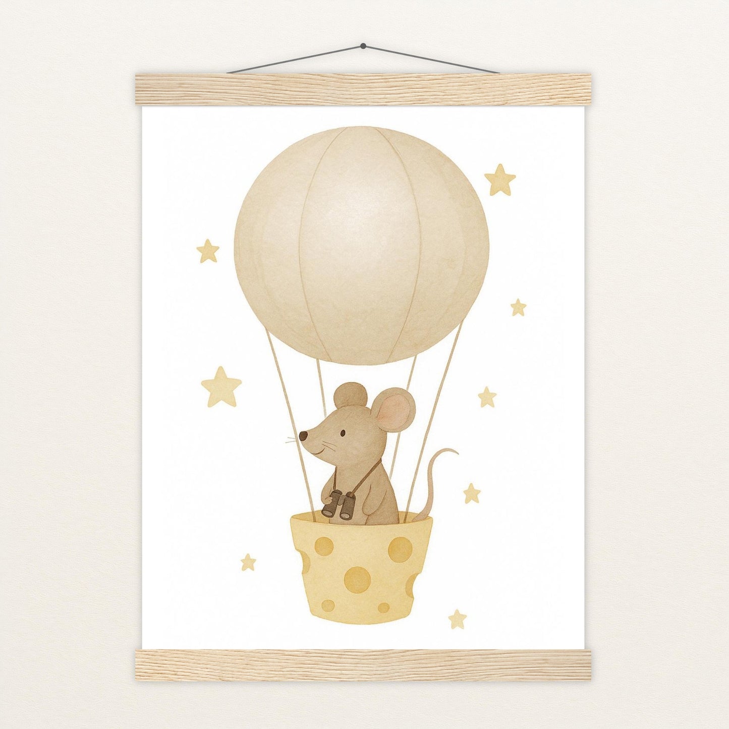 Mimi die Maus - Motiv: "Heißluftballon" Poster mit Leisten von tinylearner