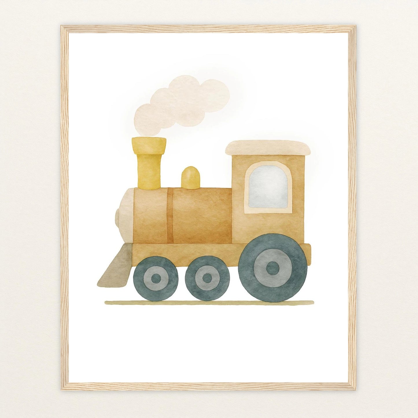 Lokomotive Poster mit Holzrahmen von tinylearner