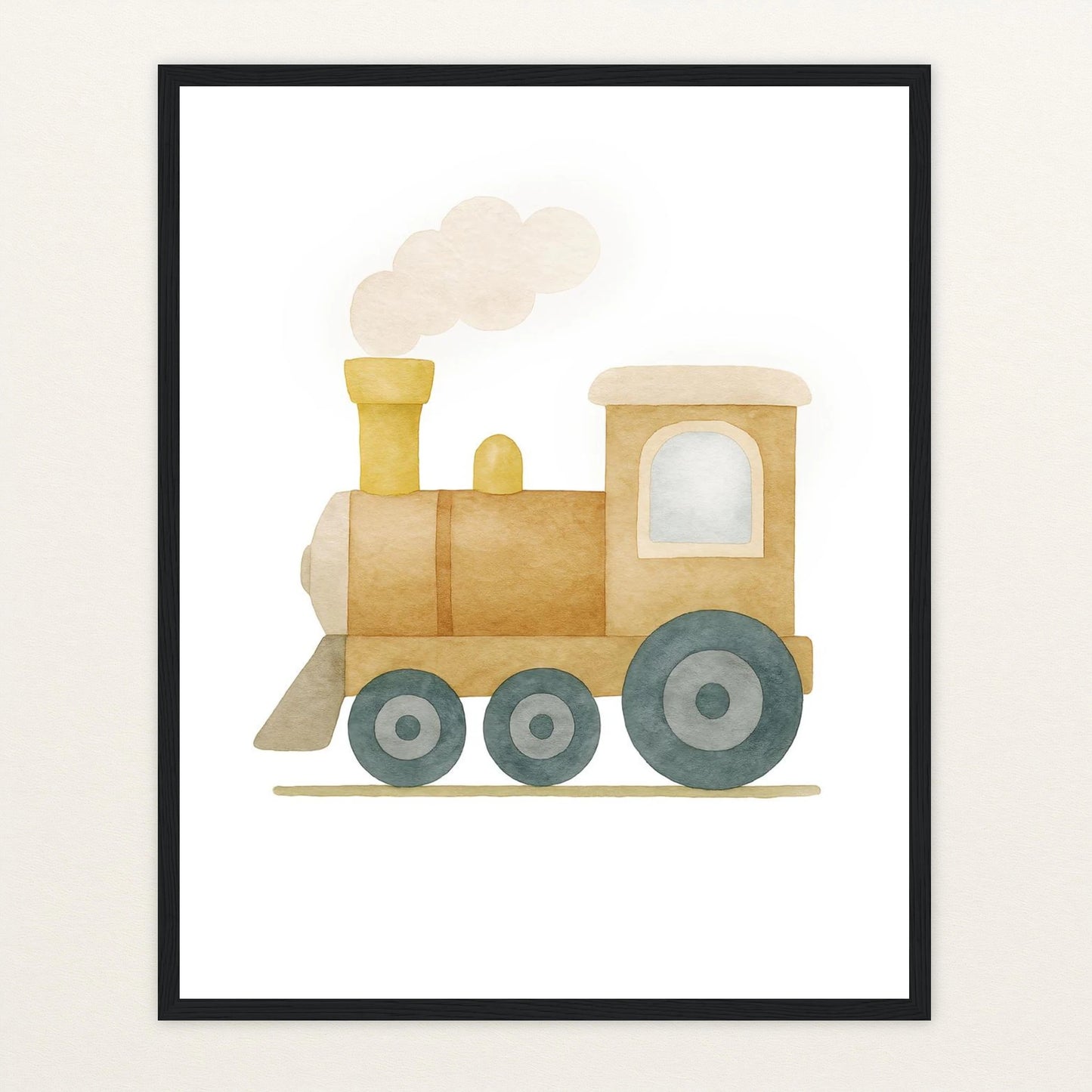 Lokomotive Poster mit Holzrahmen von tinylearner