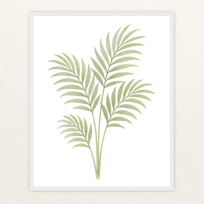Howea-Blatt Poster mit Holzrahmen von tinylearner