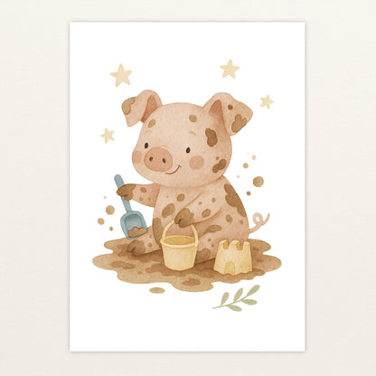 Susi das Schwein - Motiv: "Sandkasten" Poster von tinylearner