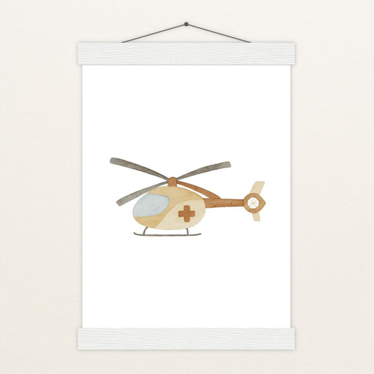 Rettungshubschrauber Poster mit Leisten von tinylearner