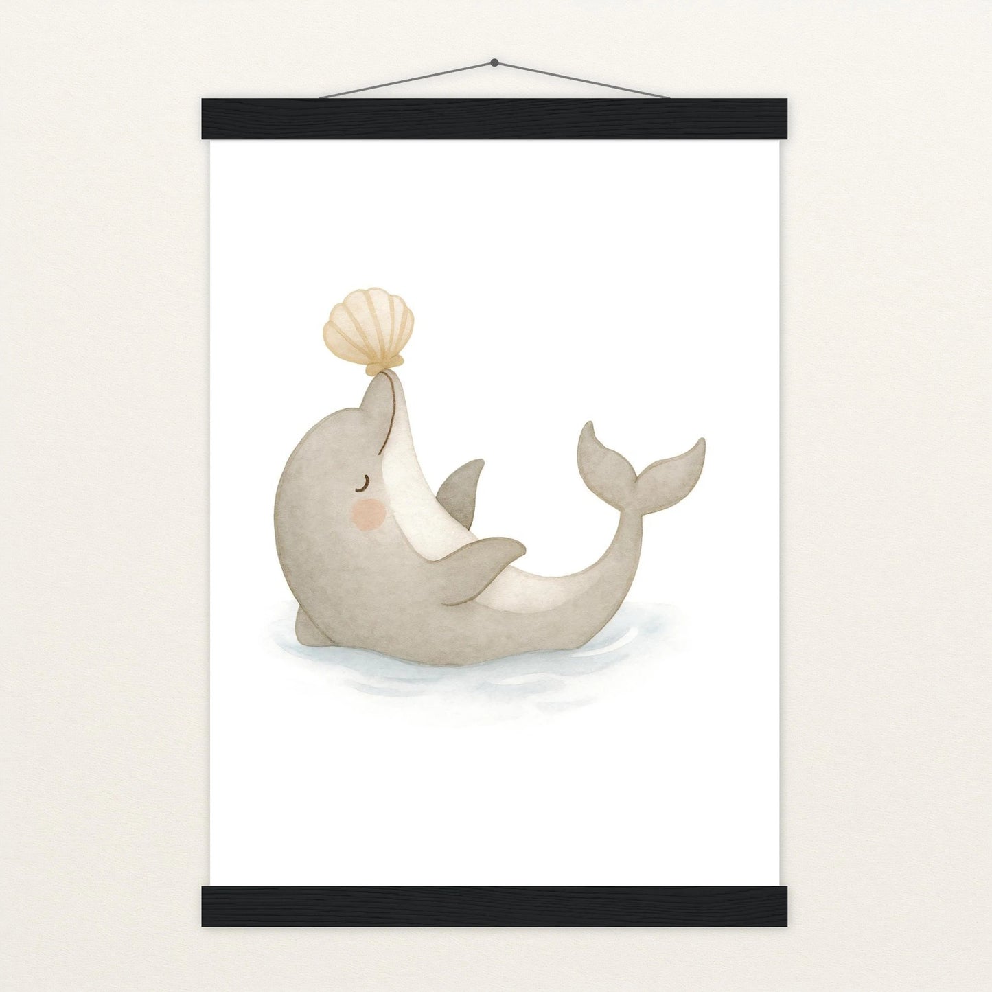 Dora der Delfin - Motiv: "Muschel" Poster mit Leisten von tinylearner