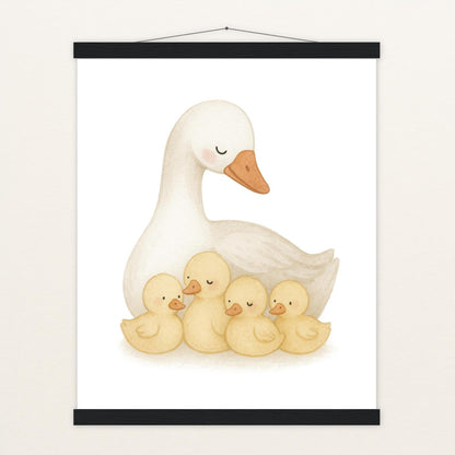 Gusi die Gans - Motiv: "Familie" Poster mit Leisten von tinylearner