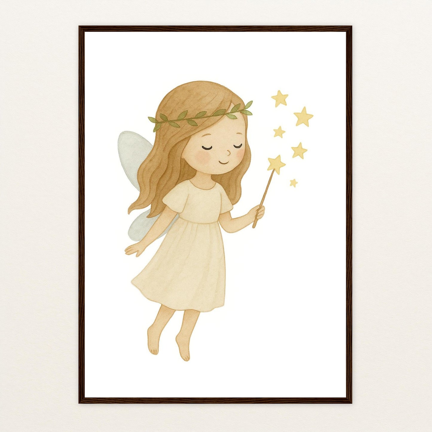 Fina die Fee Poster mit Holzrahmen von tinylearner