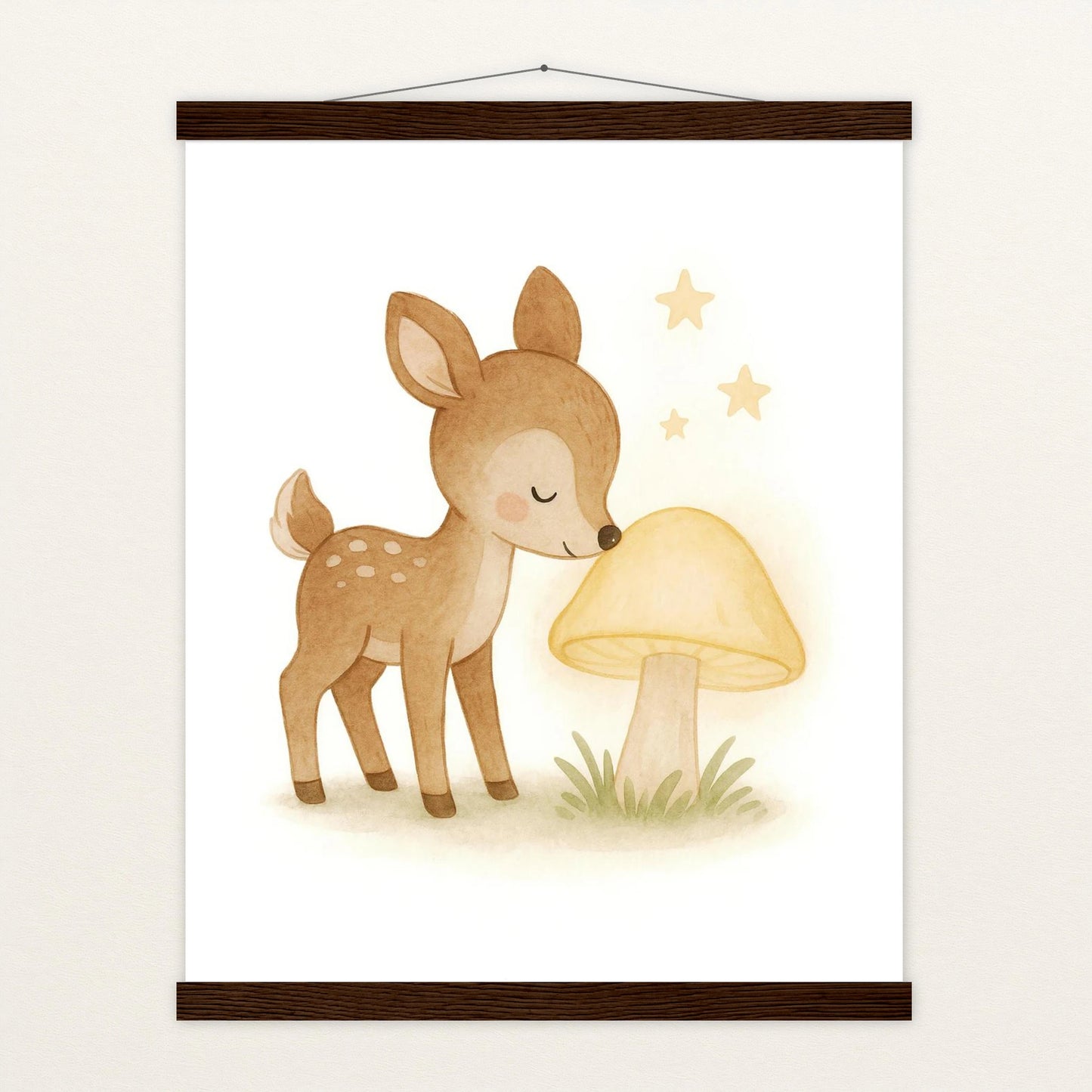 Ria das Reh - Motiv: "Leuchtpilz" Poster mit Leisten von tinylearner