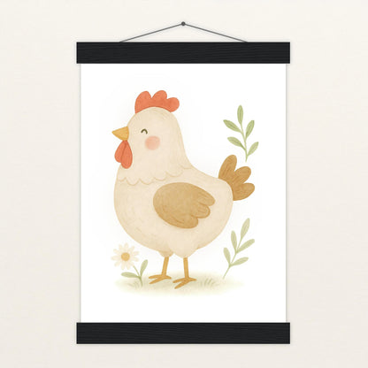 Hanni das Huhn Poster mit Leisten von tinylearner