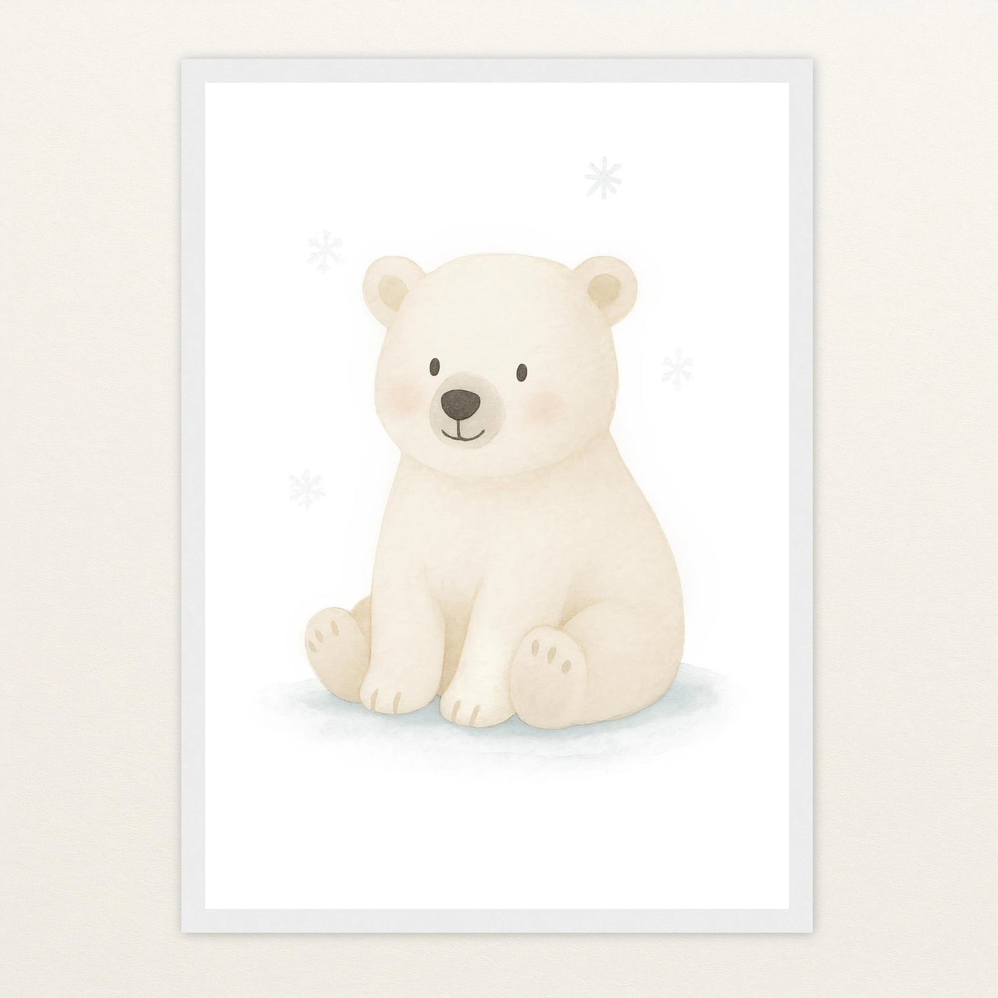 Pummel der Polarbär Poster mit Holzrahmen von tinylearner