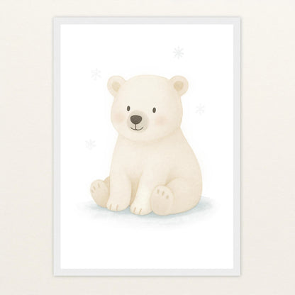 Pummel der Polarbär Poster mit Holzrahmen von tinylearner