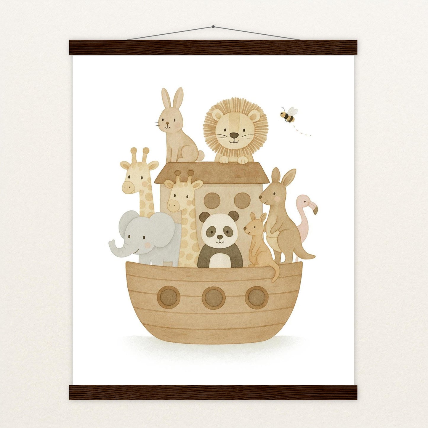 Tierfreunde - Motiv: "Arche Noah" Poster mit Leisten von tinylearner