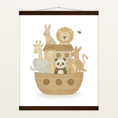 Tierfreunde - Motiv: "Arche Noah" Poster mit Leisten von tinylearner
